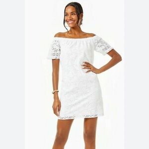 Lilly Pulitzer Shanelle Resort White Swirl Eyelet Mini Dress